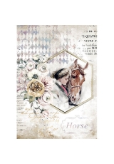 Рисовая бумага для декупажа Stamperia DFSA4580 "Девушка с лошадью", формат А4