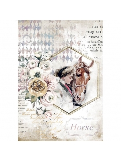 Рисовая бумага для декупажа Девушка с лошадью, Stamperia формат А4