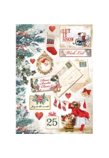 Рисовая бумага для декупажа DFSA4614 "Романтическое Рождество - Новогодние открытки", А4
