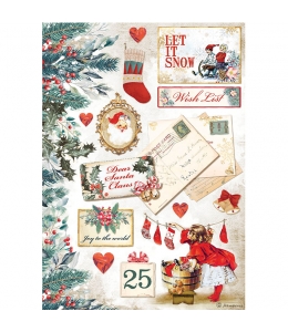 Рисовая бумага для декупажа DFSA4614 "Романтическое Рождество - Новогодние открытки", А4