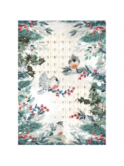Рисовая бумага для декупажа Романтическое Рождество - Птицы, Stamperia формат А4