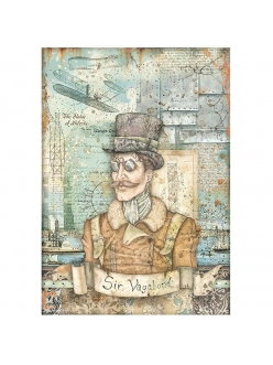 Рисовая бумага для декупажа Sir Vagabond Aviator image, Stamperia формат А4