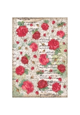 Рисовая бумага для декупажа Stamperia DFSA4720 "Desire red roses", формат А4