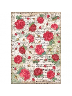 Рисовая бумага для декупажа Desire red roses, Stamperia формат А4