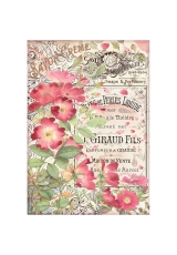 Рисовая бумага для декупажа Stamperia DFSA4736 "Rose Parfum Savon Creme", формат А4