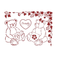 Трафарет пластиковый для росписи KSD311 "DayDream bears", 15х20 см, Stamperia