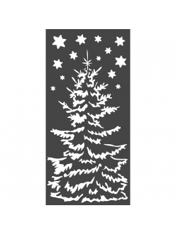 Трафарет объемный Новогодняя ель, толщина 0,25 мм, 12х25 см, Stamperia 