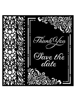 Трафарет You and me thank you save the date, 18х18 см, Stamperia KSTDQ67