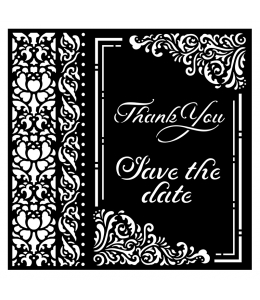 Трафарет "You and me thank you save the date", 18х18 см, Stamperia KSTDQ67