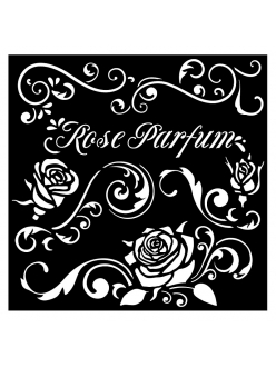 Трафарет Rose parfum bordure, 18х18 см, Stamperia KSTDQ75