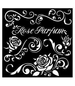 Трафарет "Rose parfum bordure", 18х18 см, Stamperia KSTDQ75
