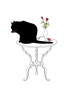 Салфетка для декупажа Черная кошка, 33х33 см, Германия