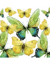 Салфетка для декупажа "Зеленые бабочки", 33х33 см, Германия