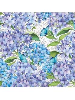 Салфетка для декупажа Синий цветочный сад, 33х33 см, Германия