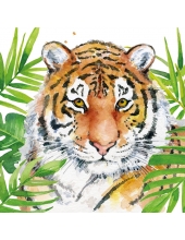 Салфетка для декупажа "Тигр в тропиках", 33х33 см, Германия