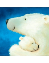 Салфетка для декупажа "Белая медведица с медвежонком", 33х33 см, Германия