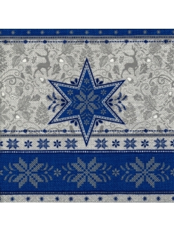 Новогодняя салфетка для декупажа Орнамент зимний синий, 33х33 см, Германия