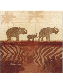 Салфетка для декупажа Слоны, 33х33 см, Германия