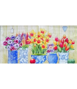 Салфетка для декупажа "Весенние цветы в вазах", 33х33 см, Германия