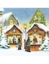 Салфетка для декупажа "Магазин рождественских подарков", 33х33 см, Германия