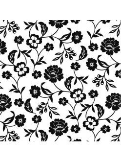 Салфетка для декупажа Черно-белые цветы, 33х33 см, Германия