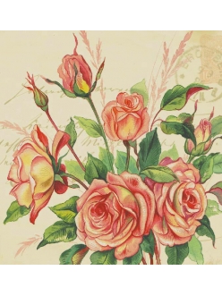 Салфетка для декупажа Красивые розы, 33х33 см, Голландия