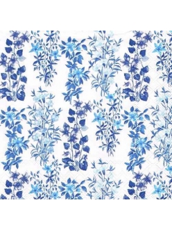 Салфетка для декупажа Полевые цветы синие, 33х33 см, Голландия