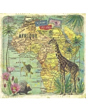 Салфетка для декупажа "Путешествие по Африке", 33х33 см, PPD (Германия)