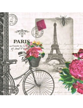 Салфетка для декупажа "Париж, велосипед", 33х33 см, Германия