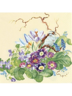 Салфетка для декупажа Весенние цветы, 33х33 см, Германия