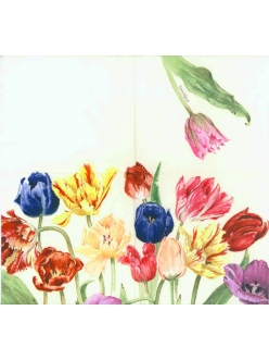 Салфетка для декупажа Тюльпаны разноцветные, 33х33 см, Home Fashion Германия