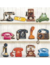 Салфетка для декупажа "Старинные телефоны", 33х33 см, Германия