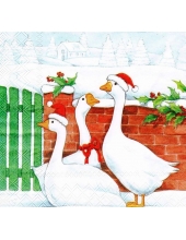 Салфетка для декупажа HF33304850 "Рождественские гуси", 33х33 см, Ambiente (Голландия)