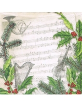 Салфетка для декупажа "Рождественская музыка", 33х33 см, Ambiente (Голландия)
