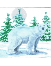 Салфетка для декупажа "Белый медведь", 33х33 см, Германия