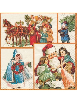 Салфетка новогодняя для декупажа Старая Рождественская история, 33х33 см, Германия