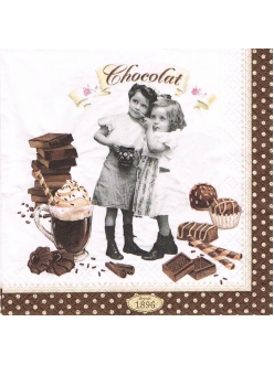 Салфетка для декупажа Шоколадный винтаж, 33х33 см, Nuova R2S 