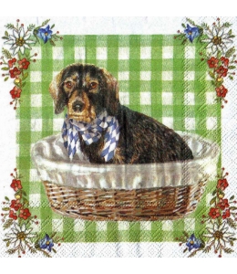 Салфетка для декупажа "Собака Валди", 33х33 см, Германия