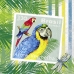 Салфетка для декупажа Бразильские марки с попугаями, 33х33 см, Германия
