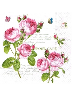 Салфетка для декупажа Романтические розы, 33х33 см, Германия