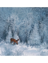 Салфетка для декупажа "Зимний лес, олени", 33х33 см, Германия