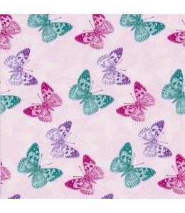 Салфетка для декупажа "Бабочки на розовом", 33х33 см, Германия