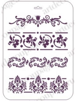 Трафарет для декора Бордюры с орнаментом 28, Event Design, 21х31 см