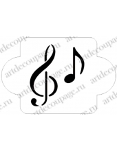 Трафарет пластиковый EDMD065 "Музыка, скрипичный ключ", 10х10 см, Трафарет-Дизайн