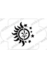 Трафарет пластиковый EDMD069 "Солнце и месяц", 10х10 см, Event Design
