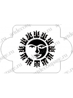 Трафарет пластиковый EDMD070 Солнце 2, 10х10 см, Event Design