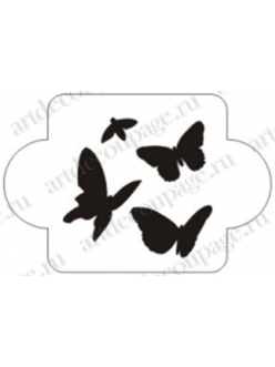 Трафарет пластиковый Бабочки 2, 10х10 см, Трафарет-Дизайн EDMD083 