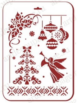 Трафарет новогодний Рождественский ангел, 21х31 см, Трафарет-Дизайн