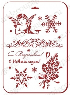 Трафарет новогодний  Ангел счастья, 21х31 см, Event Design