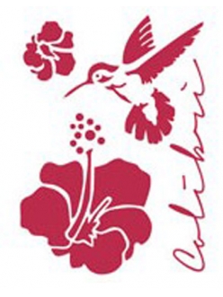 Трафарет пластиковый для росписи Колибри и цветок, 15х20 см, Stamperia KSD171 